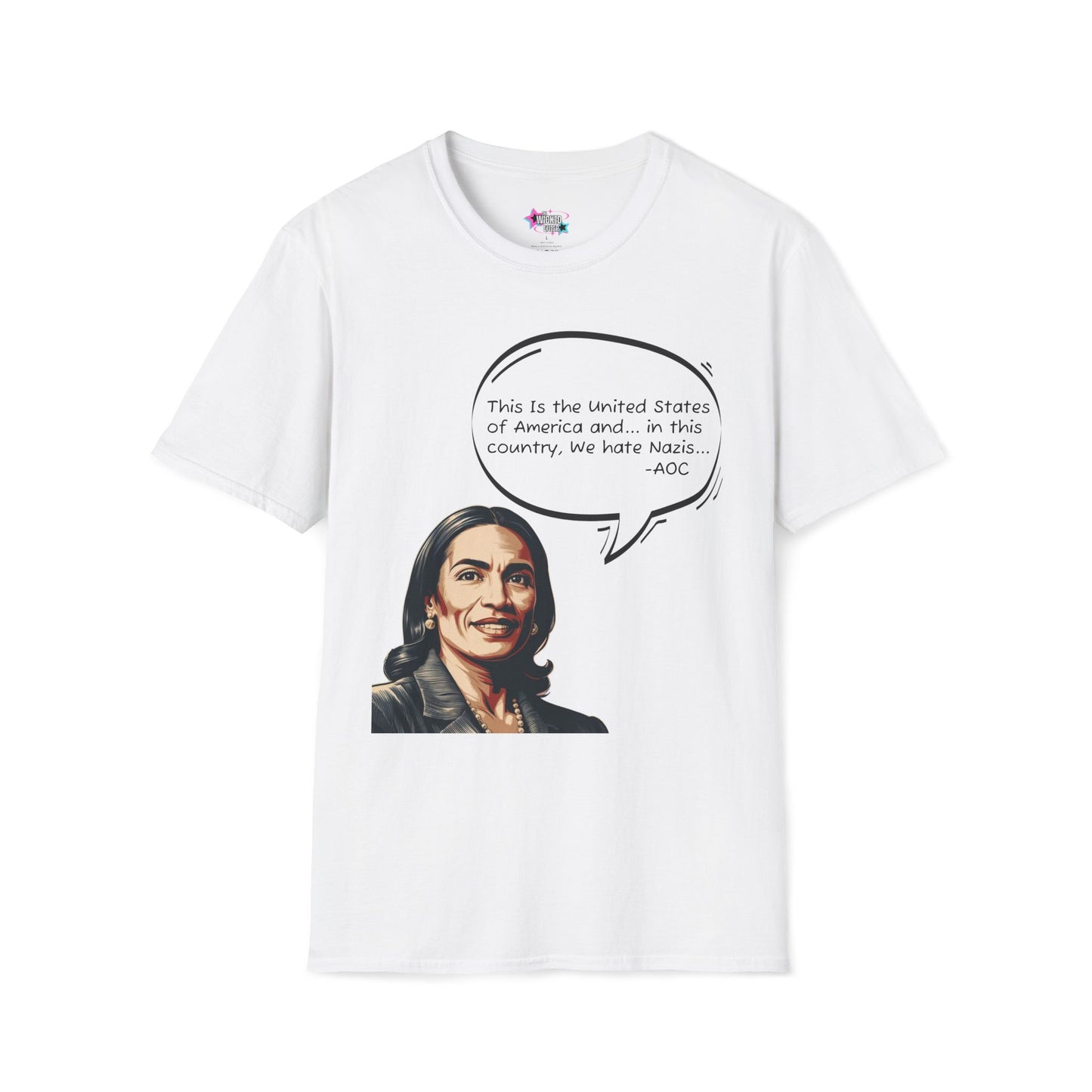 We Hate Nazis – AOC Vintage Statement Tee